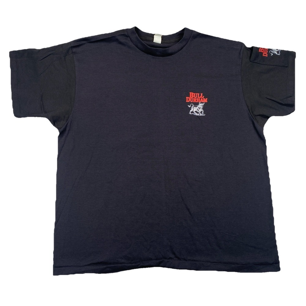 Vintage Bull Durham Men's XL T-shirt Black USA Sleeve Pocket Single Stitch